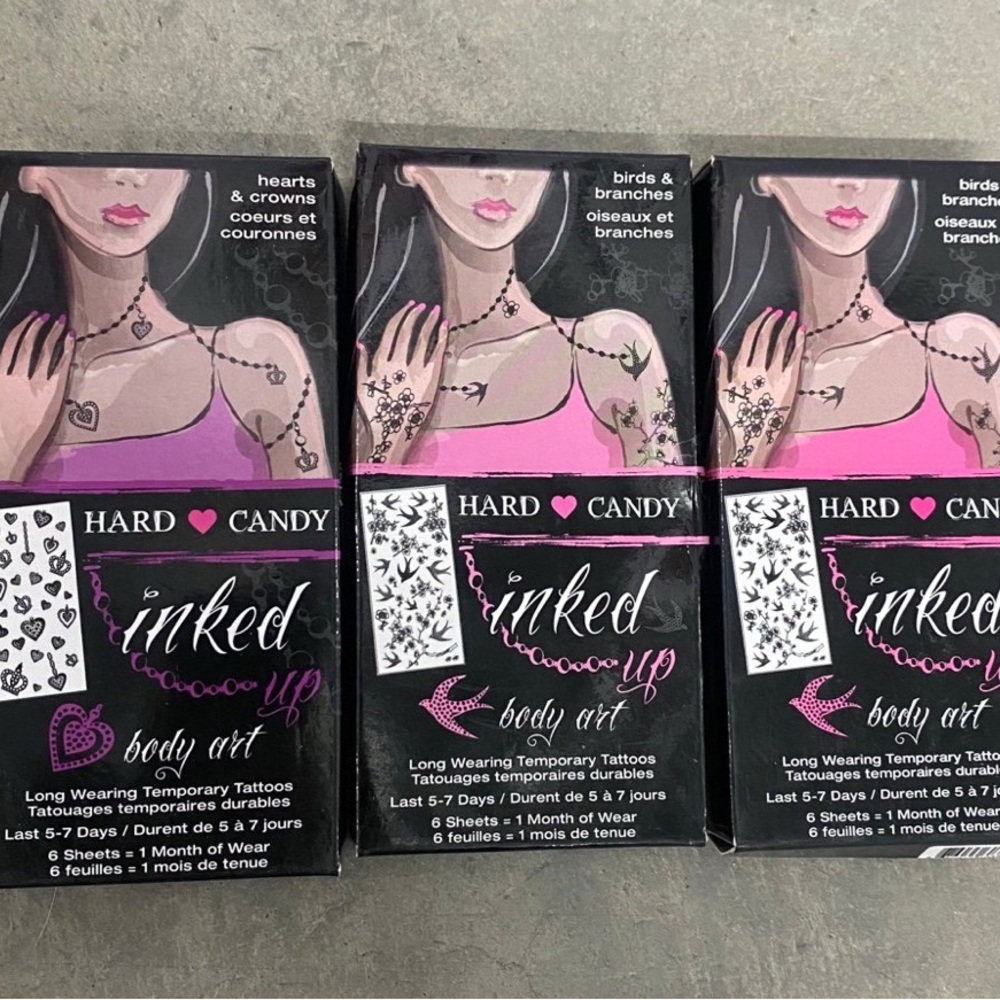 Hard Candy Inked Up Body Art - Hearts & Birds